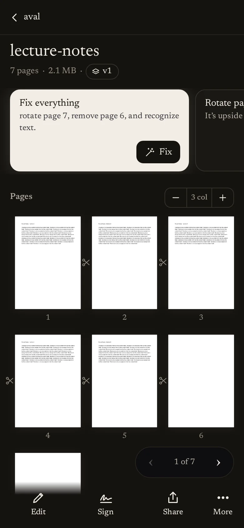 aval Workspace on a phone